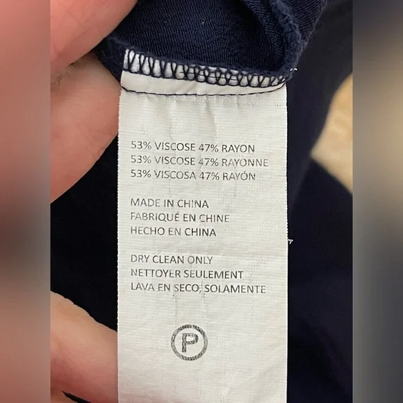 Thakoon Collective Navy blue Short Sleeve Jumpsuit SZ 2 viscose rayon drawstring - Picture 11 of 11